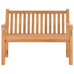 vidaXL Banco de jardín de madera maciza de teca 114 cm
