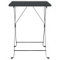 vidaXL Mesa bistró plegable negra ratán sintético 55x54x71 cm