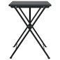vidaXL Mesa bistró plegable negra ratán sintético 55x54x71 cm