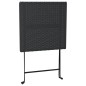 vidaXL Mesa bistró plegable negra ratán sintético 55x54x71 cm