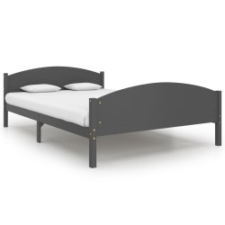 vidaXL Estructura de cama madera maciza de pino gris oscuro 140x200 cm