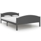 vidaXL Estructura de cama madera maciza de pino gris oscuro 140x200 cm