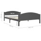 vidaXL Estructura de cama madera maciza de pino gris oscuro 140x200 cm