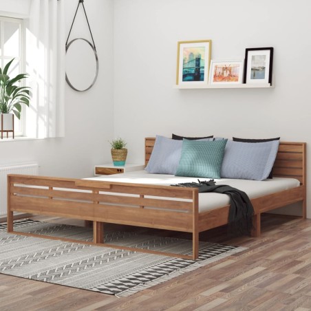 vidaXL Estructura de cama de madera de teca maciza 180x200 cm