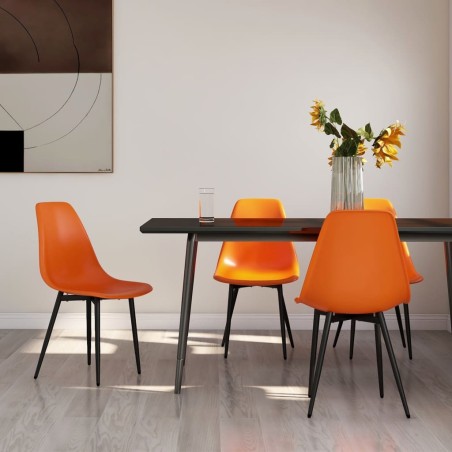 vidaXL Sillas de comedor 4 unidades PP naranja 
