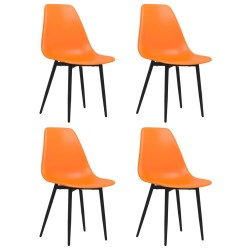 vidaXL Sillas de comedor 4 unidades PP naranja 