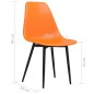 vidaXL Sillas de comedor 4 unidades PP naranja vidaXL Sillas de comedor 4 unidades PP naranja