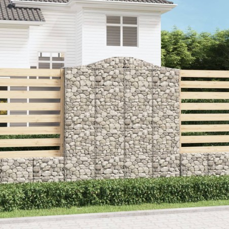 vidaXL Cesta gaviones forma arco hierro galvanizado 200x30x220/240 cm
