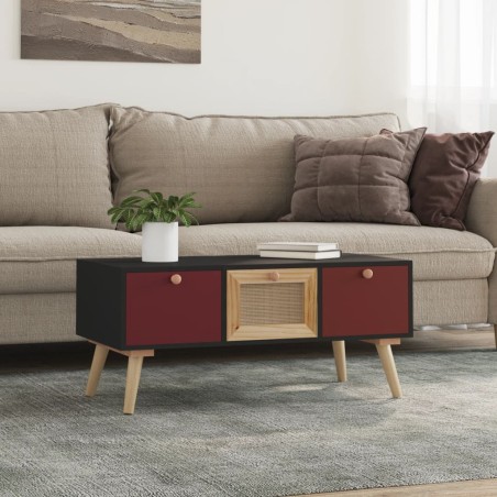 vidaXL Mesa de centro con cajones madera contrachapada 80x40x35,5 cm