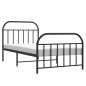 vidaXL Estructura de cama con cabecero y estribo metal negro 100x190cm vidaXL Estructura de cama con cabecero y estribo metal negro 100x190cm