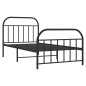 vidaXL Estructura de cama con cabecero y estribo metal negro 100x190cm vidaXL Estructura de cama con cabecero y estribo metal negro 100x190cm
