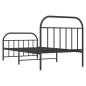 vidaXL Estructura de cama con cabecero y estribo metal negro 100x190cm vidaXL Estructura de cama con cabecero y estribo metal negro 100x190cm