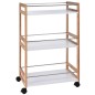 Excellent Houseware Carrito de cocina bambú beige y blanco 51x30x80cm Excellent Houseware Carrito de cocina bambú beige y blanco 51x30x80cm