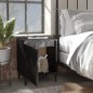 vidaXL Mesitas de noche patas metal 2 uds negro brillante 40x30x50 cm