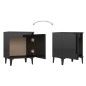 vidaXL Mesitas de noche patas metal 2 uds negro brillante 40x30x50 cm