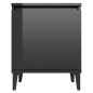 vidaXL Mesitas de noche patas metal 2 uds negro brillante 40x30x50 cm