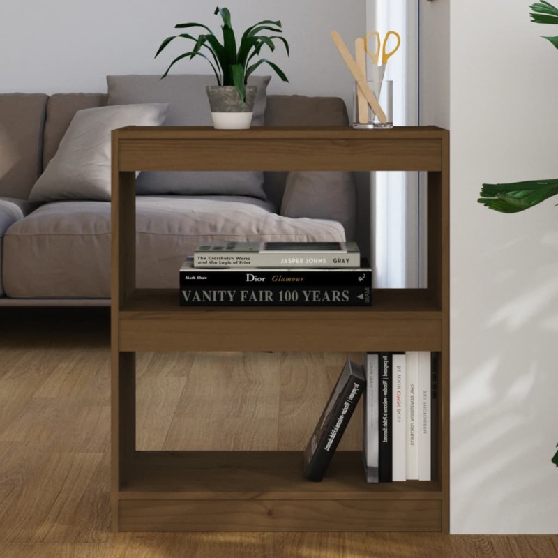 vidaXL Estantería/divisor espacio madera pino marrón miel 60x30x71,5cm