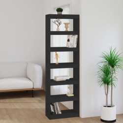 vidaXL Estantería/divisor de espacios madera pino negro 60x30x199,5 cm