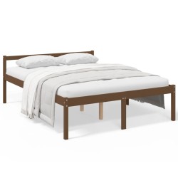 vidaXL Cama personas mayores madera maciza pino marrón miel 150x200 cm