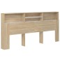 vidaXL Mueble cabecero color blanco y roble Sonoma 220x19x103,5 cm vidaXL Mueble cabecero color blanco y roble Sonoma 220x19x103,5 cm