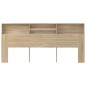 vidaXL Mueble cabecero color blanco y roble Sonoma 220x19x103,5 cm vidaXL Mueble cabecero color blanco y roble Sonoma 220x19x103,5 cm