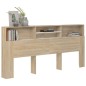 vidaXL Mueble cabecero color blanco y roble Sonoma 220x19x103,5 cm vidaXL Mueble cabecero color blanco y roble Sonoma 220x19x103,5 cm