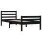 vidaXL Estructura de cama individual madera maciza negra 75x190 cm