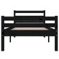vidaXL Estructura de cama individual madera maciza negra 75x190 cm