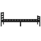 vidaXL Estructura de cama individual madera maciza negra 75x190 cm