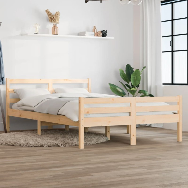vidaXL Estructura de cama madera maciza 150x200 cm vidaXL Estructura de cama madera maciza 150x200 cm