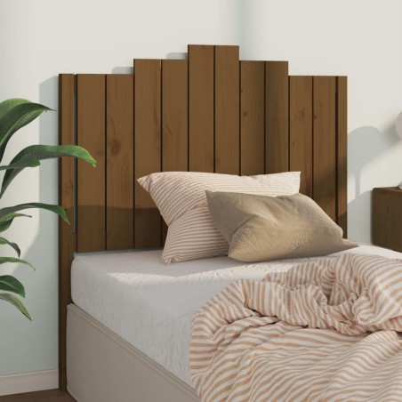 vidaXL Cabecero de cama madera maciza de pino marrón miel 106x4x110 cm