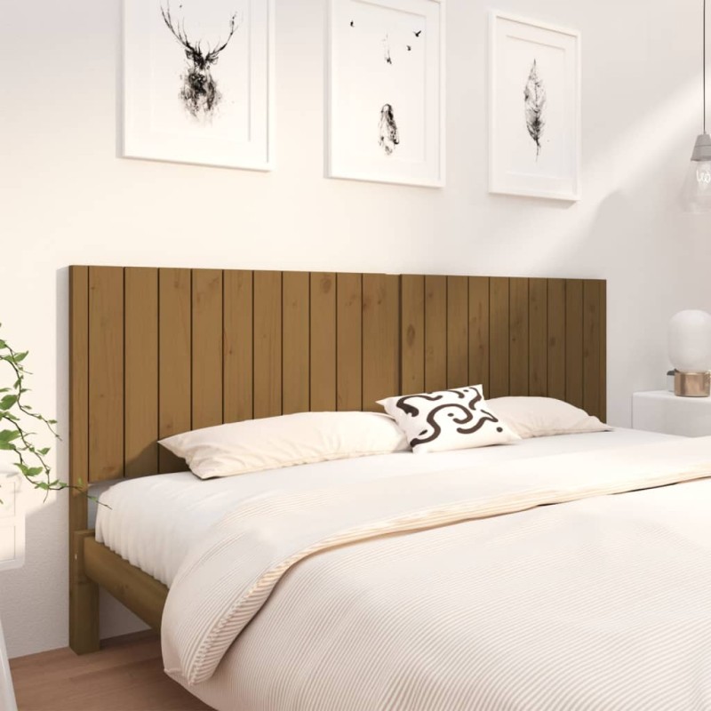 vidaXL Cabecero de cama madera maciza pino marrón miel 205,5x4x100 cm vidaXL Cabecero de cama madera maciza pino marrón miel 205,5x4x100 cm