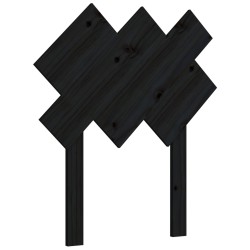 vidaXL Cabecero de cama madera maciza de pino negro 72,5x3x81 cm