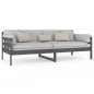 vidaXL Sofá cama de madera maciza de pino gris 90x200 cm vidaXL Sofá cama de madera maciza de pino gris 90x200 cm