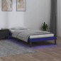 vidaXL Estructura de cama con LED madera maciza gris 90x200 cm vidaXL Estructura de cama con LED madera maciza gris 90x200 cm