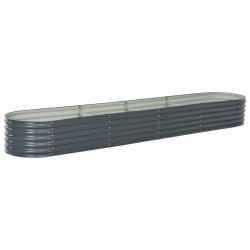 vidaXL Arriate de acero galvanizado gris 400x80x44 cm