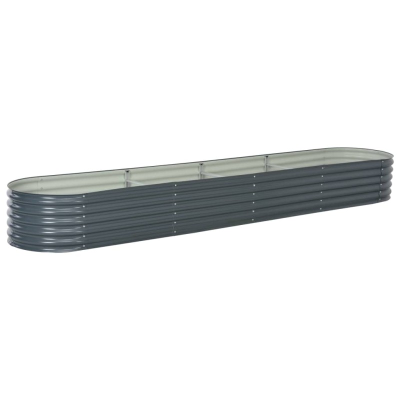 vidaXL Arriate de acero galvanizado gris 400x80x44 cm vidaXL Arriate de acero galvanizado gris 400x80x44 cm
