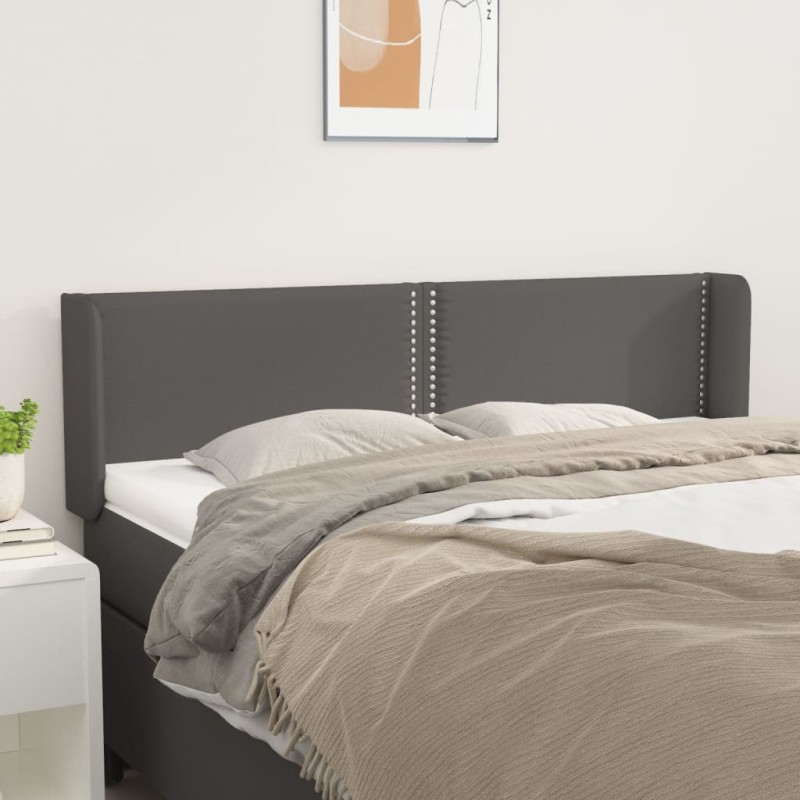 vidaXL Cabecero de cuero sintético gris 147x16x78/88 cm vidaXL Cabecero de cuero sintético gris 147x16x78/88 cm