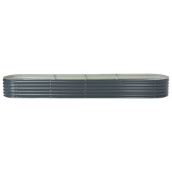 vidaXL Arriate de acero galvanizado gris 400x80x44 cm