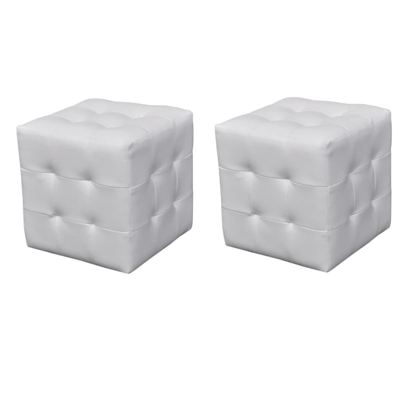 vidaXL Taburetes cubo blancos vidaXL Taburetes cubo blancos