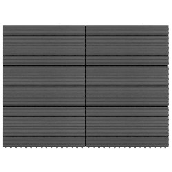 vidaXL Baldosas de porche 6 uds WPC negro 60x30 cm 1,08 m²