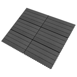 vidaXL Baldosas de porche 6 uds WPC negro 60x30 cm 1,08 m²