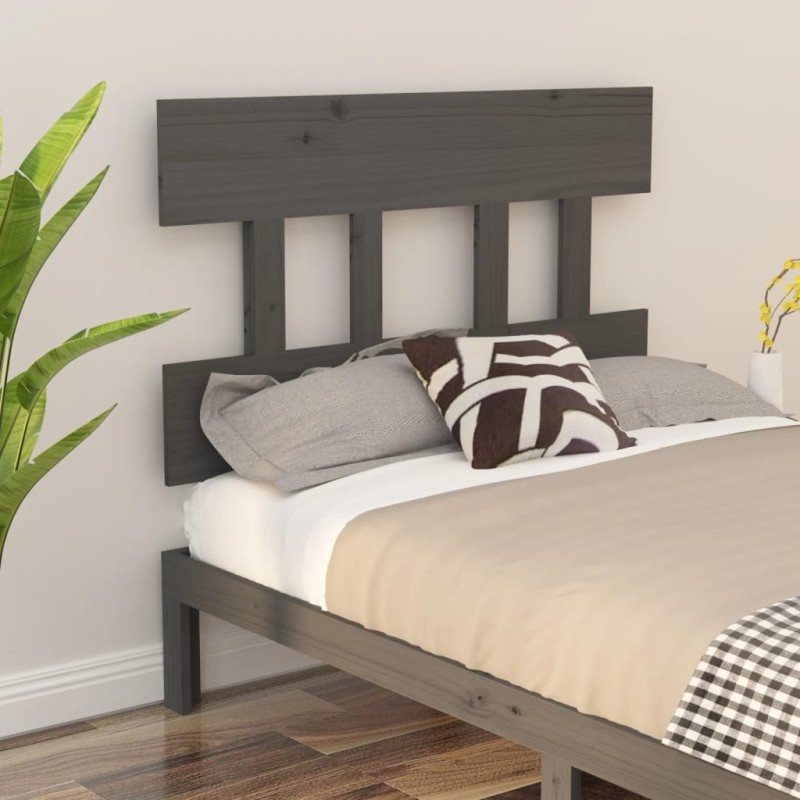 vidaXL Cabecero de cama madera maciza de pino gris 78,5x3x81 cm vidaXL Cabecero de cama madera maciza de pino gris 78,5x3x81 cm