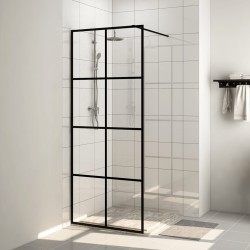 vidaXL Mampara de ducha accesible vidrio ESG claro negro 80x195 cm