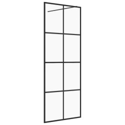 vidaXL Mampara de ducha accesible vidrio ESG claro negro 80x195 cm