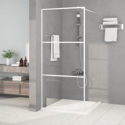 vidaXL Mampara de ducha vidrio ESG transparente blanco 90x195 cm