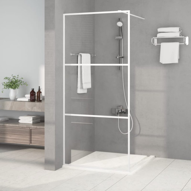 vidaXL Mampara de ducha vidrio ESG transparente blanco 90x195 cm vidaXL Mampara de ducha vidrio ESG transparente blanco 90x195 cm