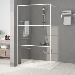 vidaXL Mampara de ducha vidrio ESG transparente blanco 115x195 cm