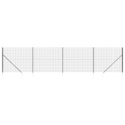 vidaXL Cerca de alambre con pinchos de anclaje gris antracita 2x10 m