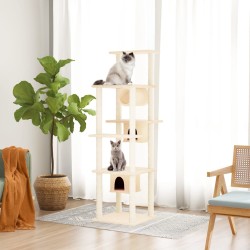 vidaXL Rascador para gatos con postes de sisal crema 169 cm